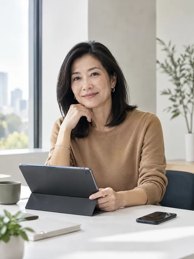 A financial professional reviewing papers.